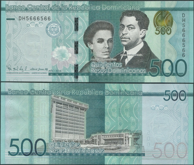 Dominican Rep. 500 Pesos 2016 (P-192 UUSI) UNC