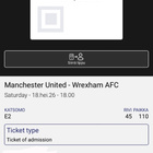 Manchester United - Wrexham lippu - pikkukuva 2