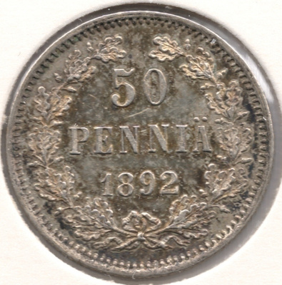 50 PENNIÄ 1892 II / Kl 7