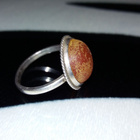 Vintage desing Venäläinen Hopea Meripihka sormus Amber 875 I - pikkukuva 3