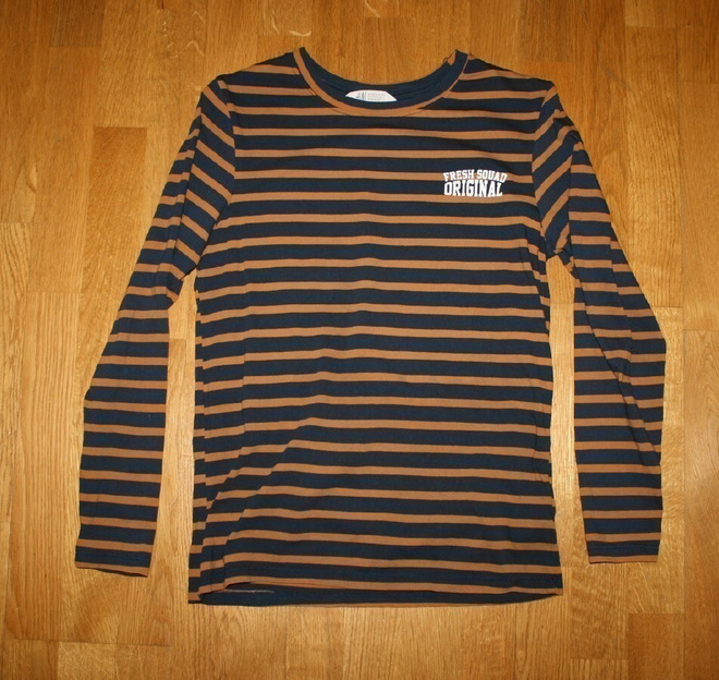 H&M sini-ruskearaidallinen trikoopusero 158-164
