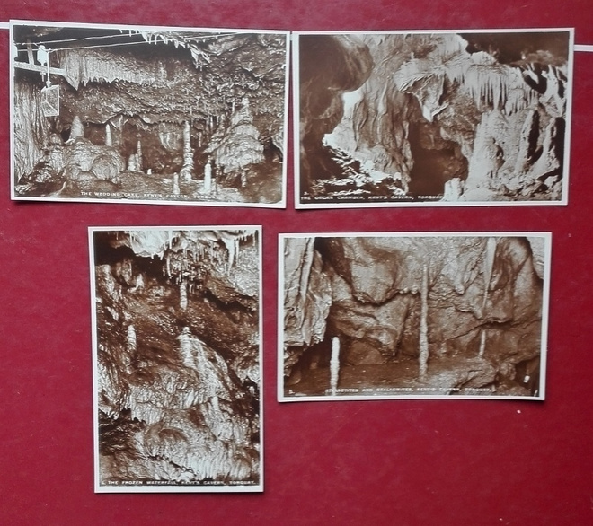 Kent's Cavern (luola), Torquay: 4 postcards/postikorttia
