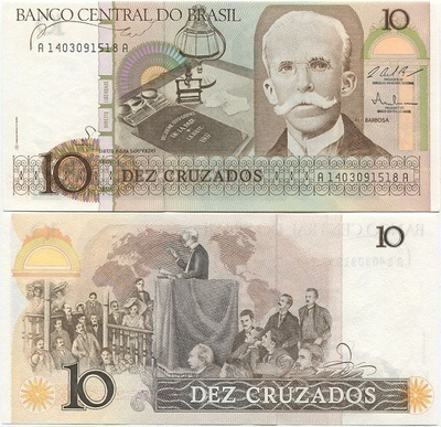 Brasilia Brazil 10 Cruzados v.1987 (P-209b) UNC