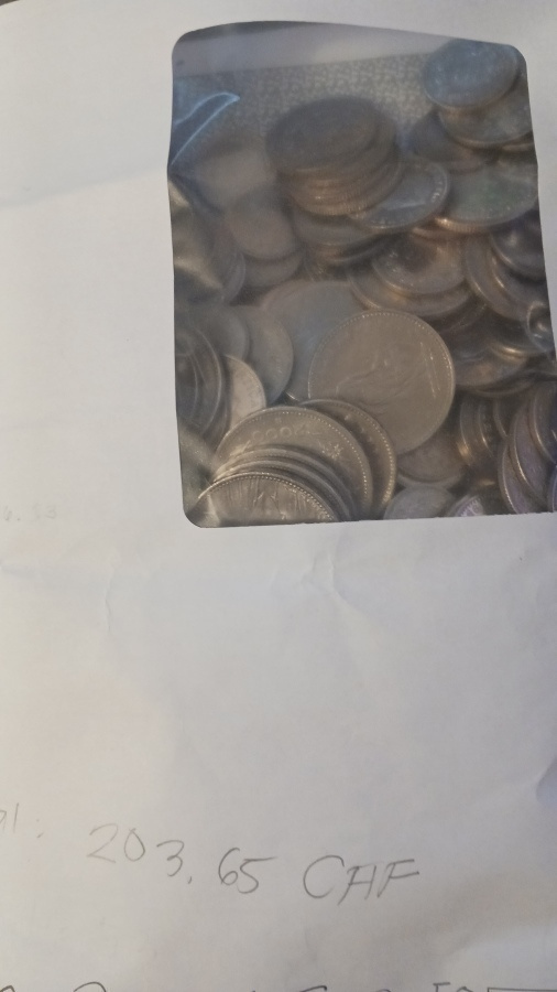 Sveitsin frangit CHF kolikot swiss franc coins