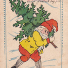 Tonttu, Kuusenhaku, Iloista Joulua. b486 - pikkukuva 1