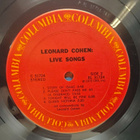 Leonard Cohen – Live Songs LP - pikkukuva 3