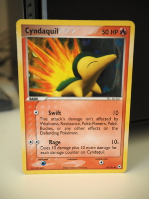 Pokemon kortti Cyndaquil EX Hidden Legends reverse