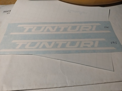 Tunturi Sport 73 (ja vähän 74) tankintarrat valkoiset
