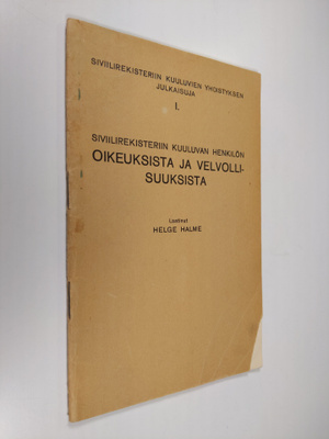 H. Halme : Siviilirekisteriin kuuluvan henkilön oikeuksis...