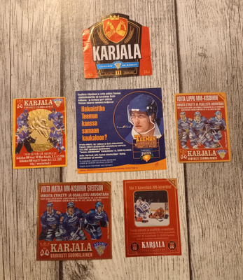 JÄÄKIEKKO - Karjala / Hartwall - etiketit 6 kpl