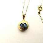 14 karaatin kultainen Evil Eye kaulakoru 585 - pikkukuva 1