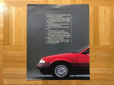 Esite Honda Civic 1984, sisältää myös CRX