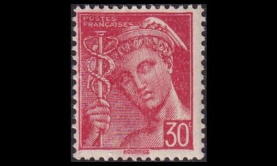 Ranska 381 ** Käyttösarja Merkur 30 C (1938)