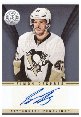 SIMON DESPRES Penguins 13-14 Certified Signature #TS-SDE