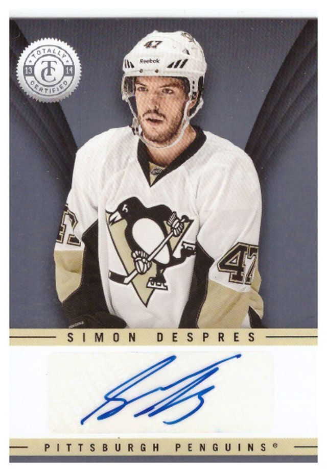 SIMON DESPRES Penguins 13-14 Certified Signature #TS-SDE