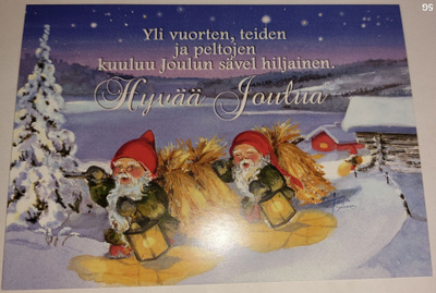 Joulukortti kiiltopinnalla