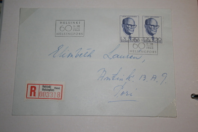 FDC kuori 3.9.1960 UKK 60v. / parilo
