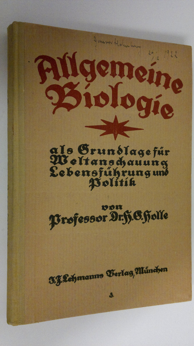 H. G. Holle : Allgemeine biologie als Grundlage fur Welta...