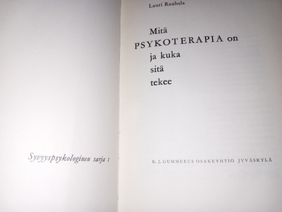 Rauhala : Mitä psykoterapia on ja kuka sitä tekee ( SIS POST