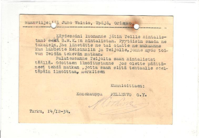 EHIÖKORTTI TURKU KONEKAUPPA PELLERVO