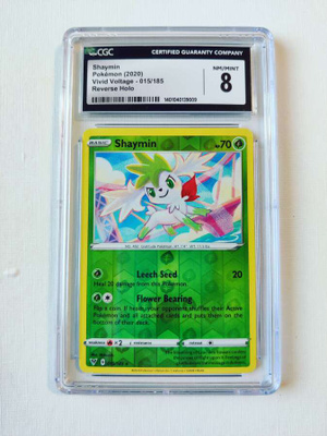 Shaymin Vivid Voltage Reverse Holo CGC 8