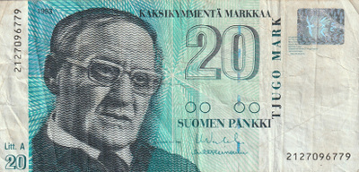 Suomi 20 markkaa 1993 Litt.A 2127096779 kl 6