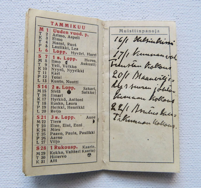 PIENI MUISTI - ALMANAKKA n:o 43 v.1934
