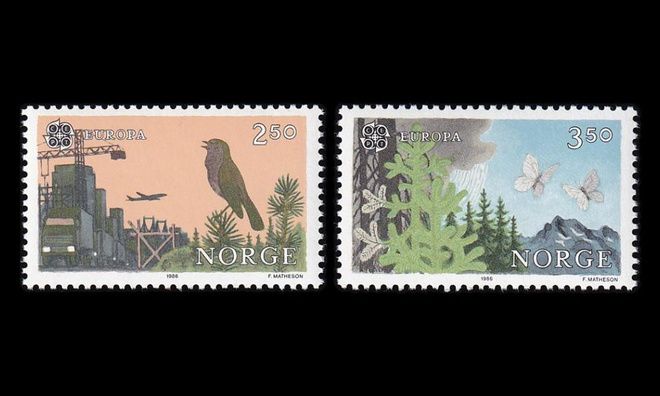 Norja 946-7 ** Europa luonnonsuojelu (1986)