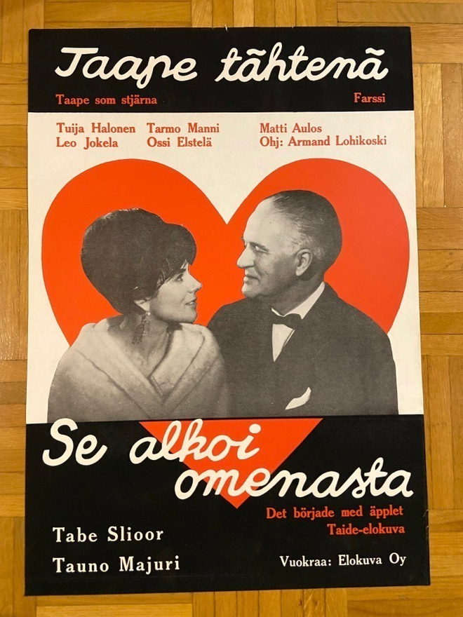 Vanha elokuvajuliste: Se alkoi omenasta (Teuvo Tulio)
