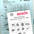 Luettelo, 5 kpl. , mm. Bosch, AEG, Hella, ym., noin 1990--. - pikkukuva 5