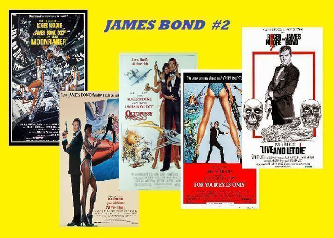 JAMES BOND --- julistesetti 5kpl --- 21cm x 30cm #2