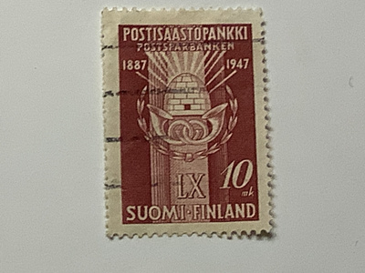 329 / 1947 Postisäästöpankki 60v o leimattu