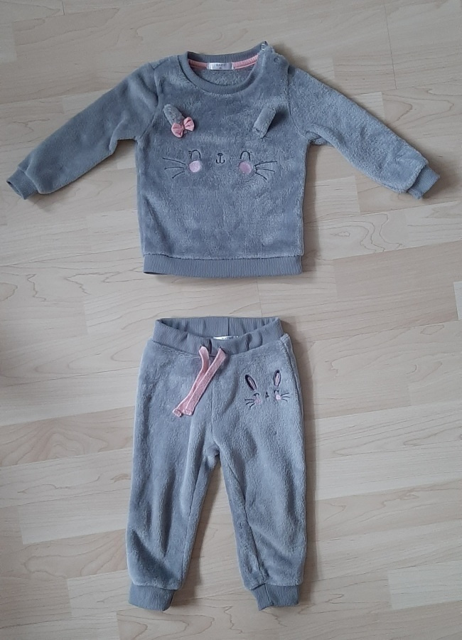 Lasten harmaat housut paita 86 cm pupu kani jänis BABY