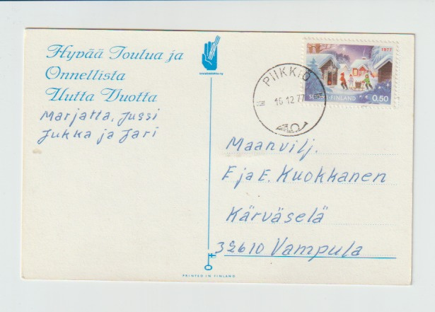 Postileima, PIIKKIÖ 16.12.1977