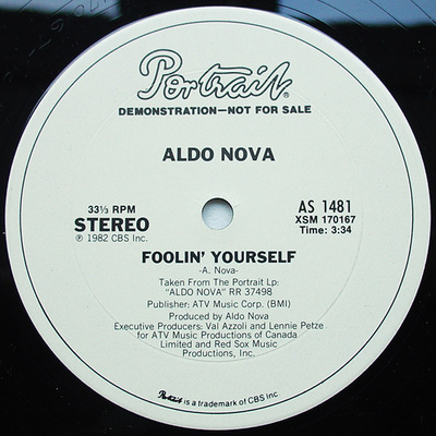 Aldo Nova - Foolin' Yourself 12” Promo