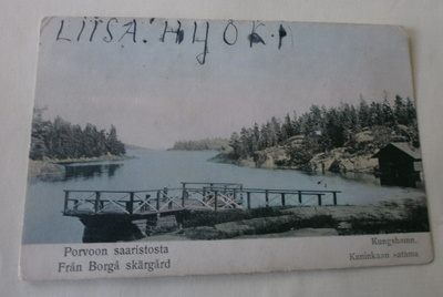 Porvoo, saaristoa, Kuninkaan satama, väripk, 1900-l. alku,k.