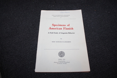 Sahlman-Karlsson - Specimens of American Finnish