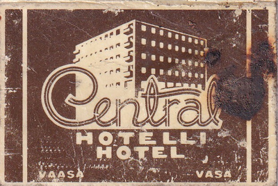 Vaasa - Vasa. Central Hotelli , Tulitikkuetiketti.  e174