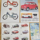 3 VANHAA Korttia Nostalgia Fiat Skoda Auto Tunturi Mopo - pikkukuva 1