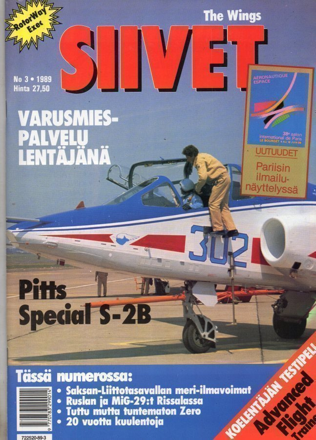 Siivet n:o 3 1989 20 vuotta kuulentoja. Suomen ilmailumuseo.