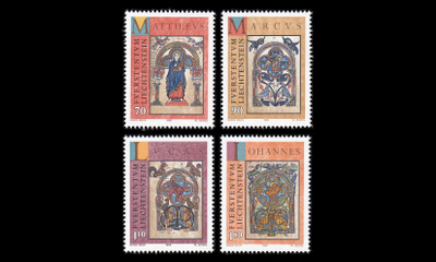 Liechtenstein 1141-4 ** Joulu neljän evankelistaa (1996)