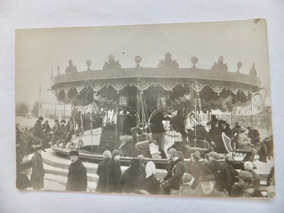 VANHA Postikortti Karuselli Tivoli Mikä Paikkakunta 1920-l