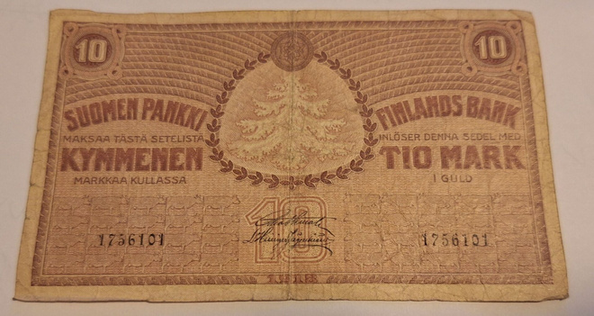 10 mk seteli 1918.