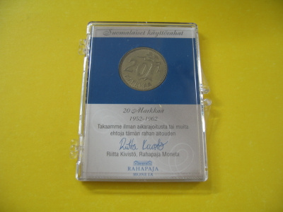 20 markkaa 1956 - suomalaiset käyttörahat