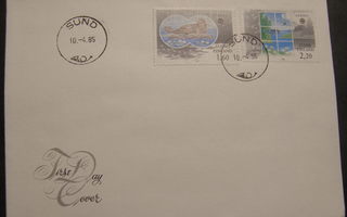 1986/87 Europa sarjat  FDC-t  SUND ( Åland ) leimalla