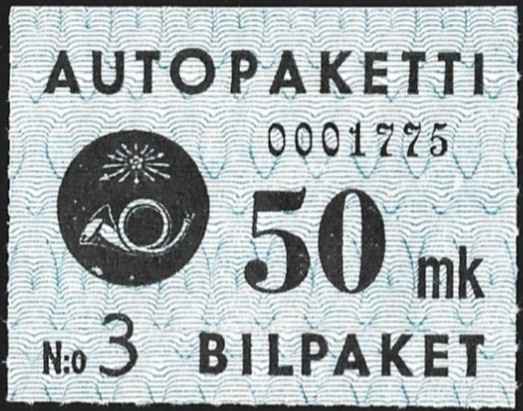 1949 AP 4 sininen 50 mk vesileima I ** LaPe AP 4 W I