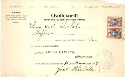 1911 40p A pari pakettikortilla