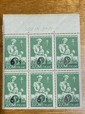 TUB 1947 6MK+1MK/5MK+1MK NUMERO KUUSILO**