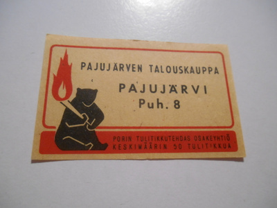 TT Etiketti KARHU Pajujärven Talouskauppa Pajujärvi