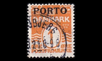 Tanska PORTO_1 o 1 öre aaltoviiva (1921)